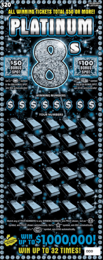 PLATINUM 8s Colorado scratch-off ticket