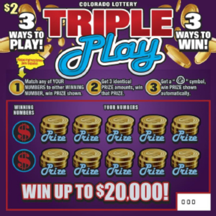 TRIPLE Play Colorado scratch-off ticket