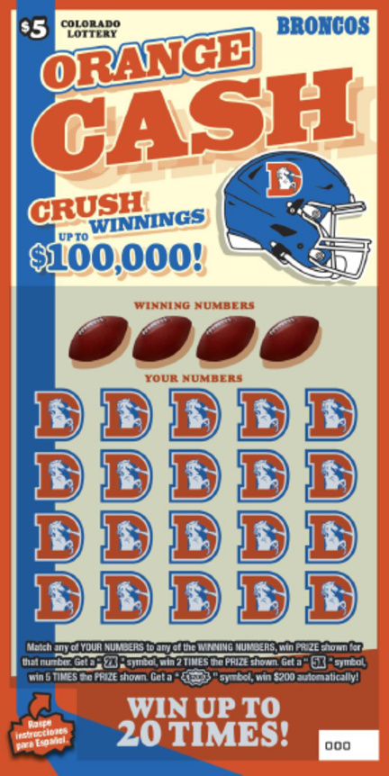 ORANGE CASH Colorado scratch-off ticket