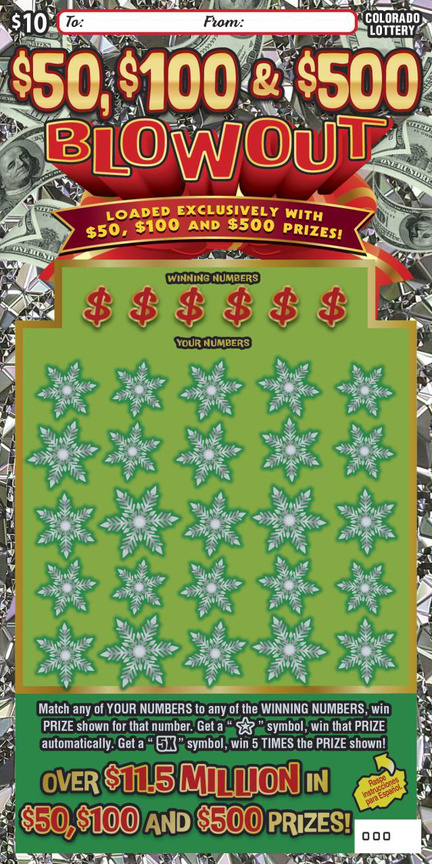 $50, $100 & $500 BLOWOUT Colorado scratch-off ticket