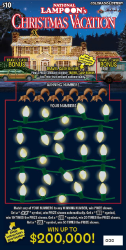 NATIONAL LAMPOON'S CHRISTMAS VACATION Colorado scratch-off ticket