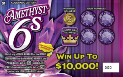 AMETHYST 6s Colorado scratch-off ticket