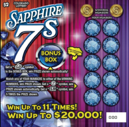 SAPPHIRE 7s Colorado scratch-off ticket