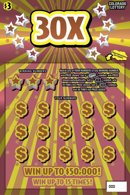 30X Colorado scratch-off ticket