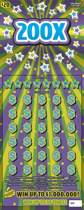 200X Colorado scratch-off ticket