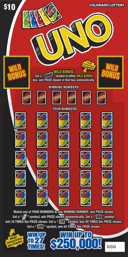 UNO™ Colorado scratch-off ticket