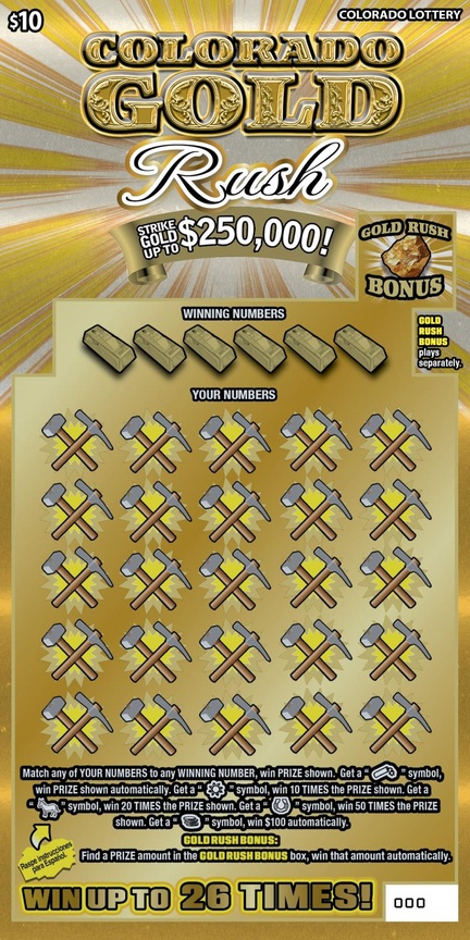 COLORADO GOLD RUSH Colorado scratch-off ticket