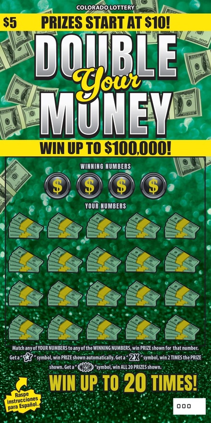 DOUBLE YOUR MONEY Colorado scratch-off ticket
