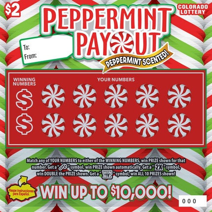 PEPPERMINT PAYOUT Colorado scratch-off ticket
