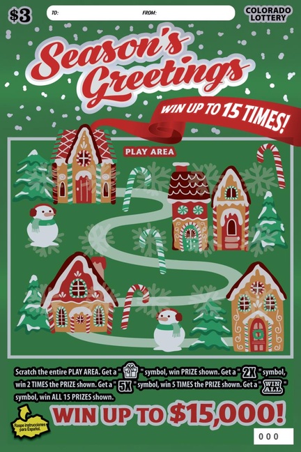 SEASON'S GREETINGS Colorado scratch-off ticket