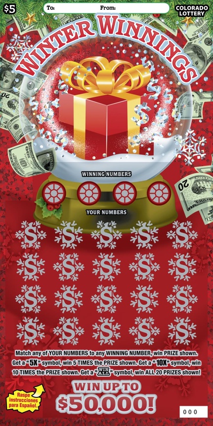 WINTER WINNINGS Colorado scratch-off ticket