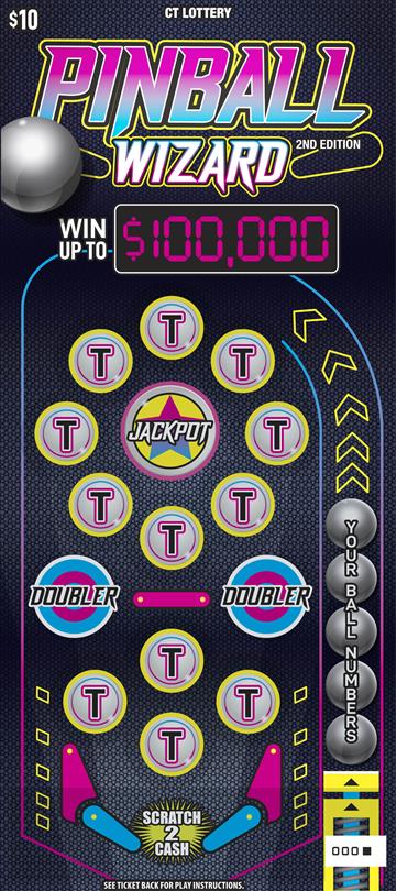 PINBALL WIZARD 2ND EDITION Connecticut scratch-off ticket