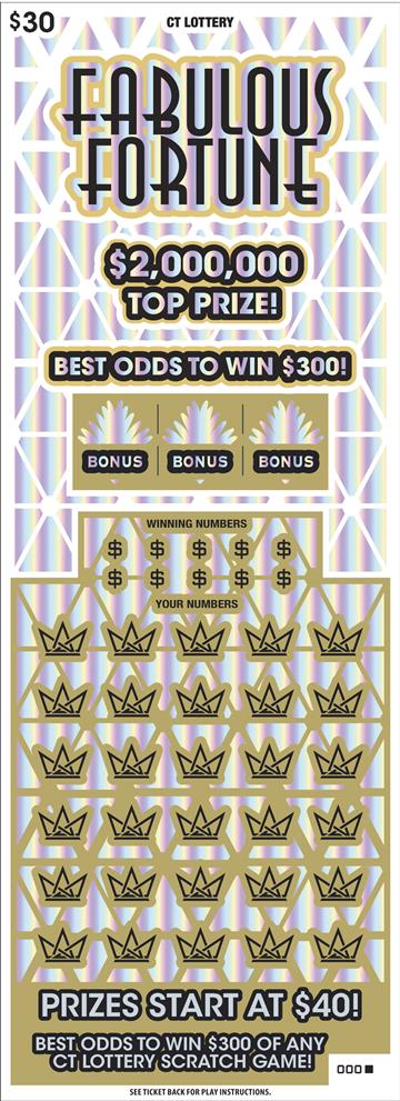 FABULOUS FORTUNE Connecticut scratch-off ticket
