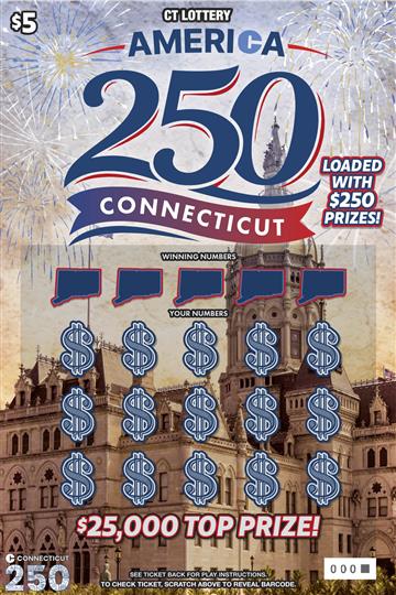 AMERICA 250 CONNECTICUT Connecticut scratch-off ticket