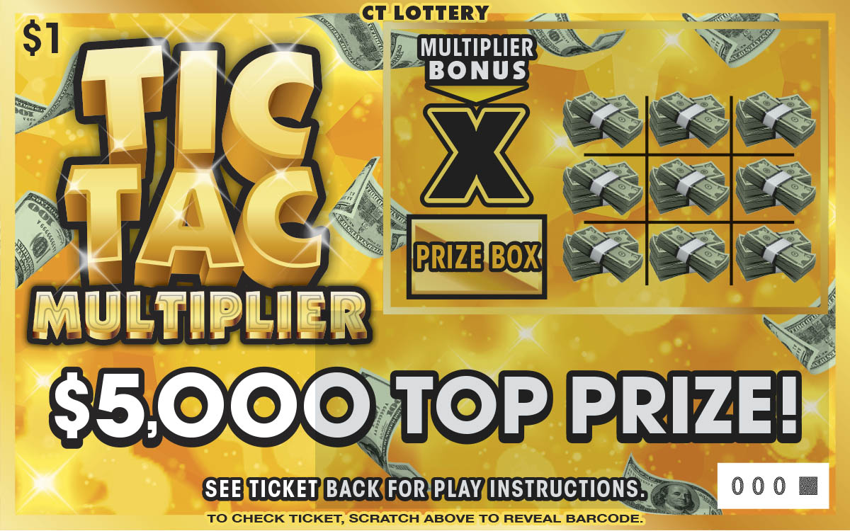TIC TAC MULTIPLIER Connecticut scratch-off ticket
