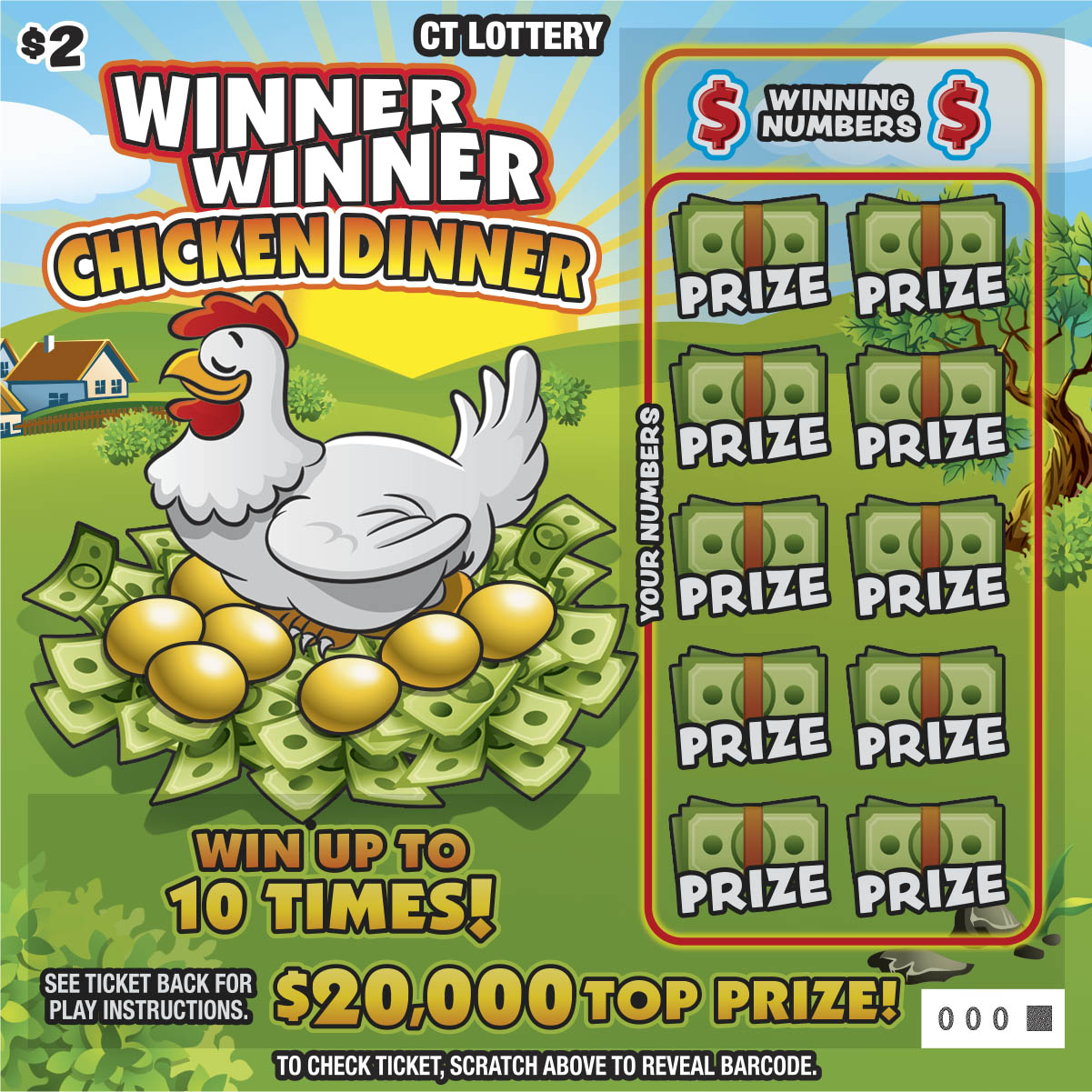 WINNER WINNER CHICKEN DINNER Connecticut scratch-off ticket