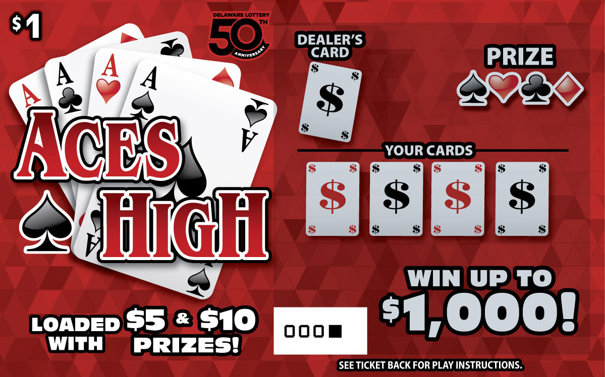 Aces High Delaware scratch-off ticket