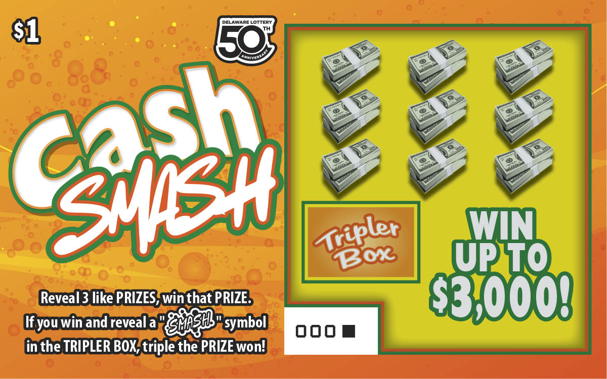 Cash Smash Delaware scratch-off ticket