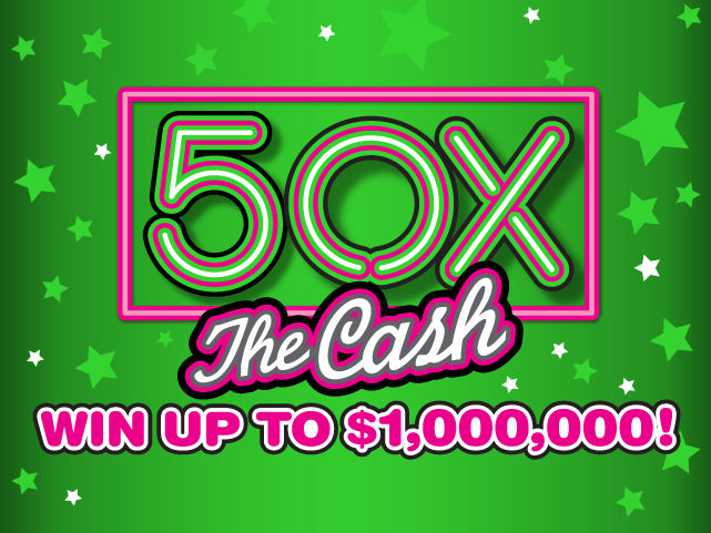 50X THE CASH Florida scratch-off ticket