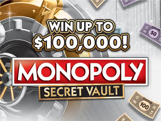$2 MONOPOLY&trade; SECRET VAULT Florida scratch-off ticket