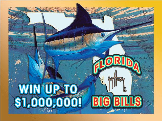 GUY HARVEY $1M FLORIDA BIG BILLS Florida scratch-off ticket
