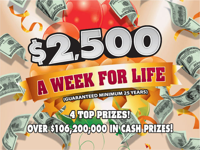 $2,500 A WEEK FOR LIFE Florida scratch-off ticket