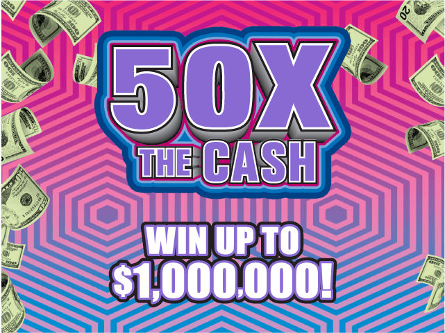 50X THE CASH Florida scratch-off ticket