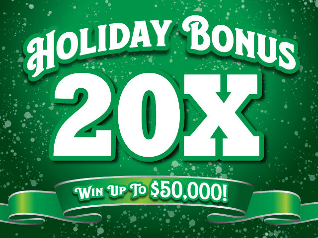 HOLIDAY BONUS 20X Florida scratch-off ticket