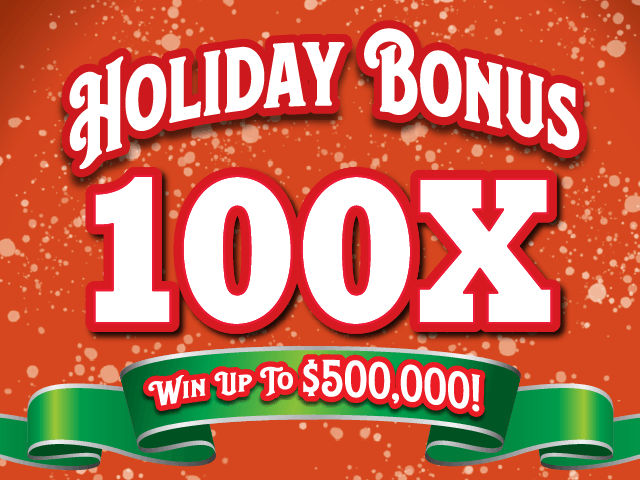 HOLIDAY BONUS 100X Florida scratch-off ticket
