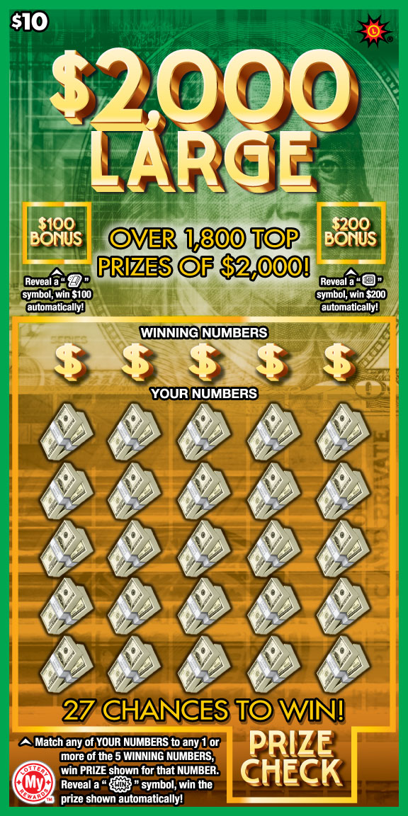 $2,000 Large Maryland scratch-off ticket