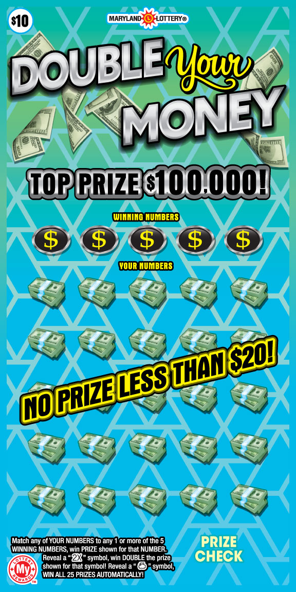 Double Your Money Maryland scratch-off ticket