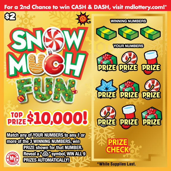 Snow Much Fun Maryland scratch-off ticket
