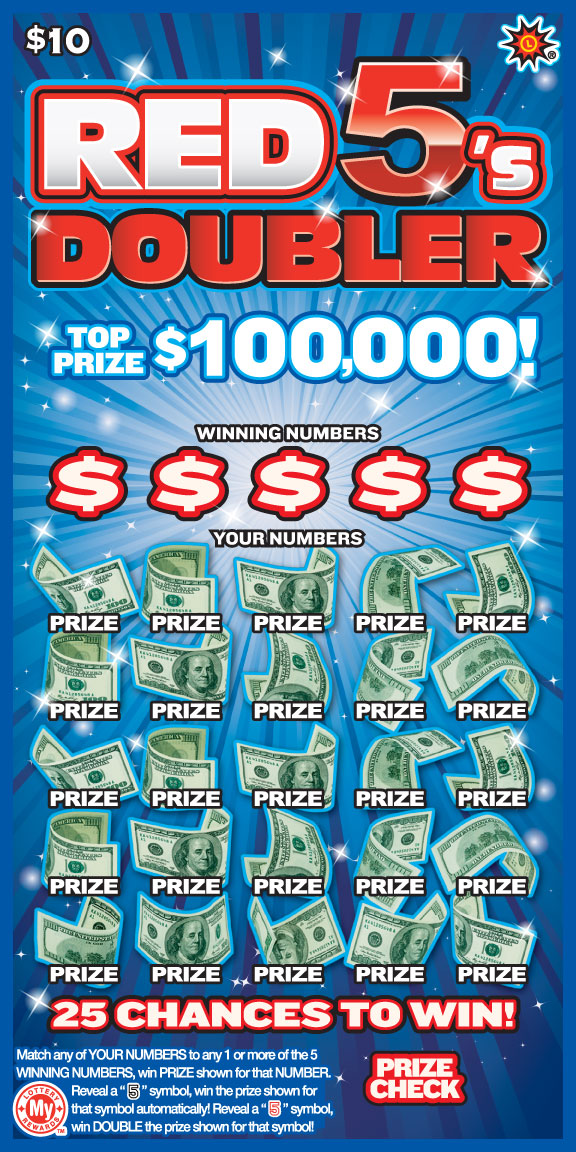 Red 5’s Doubler Maryland scratch-off ticket
