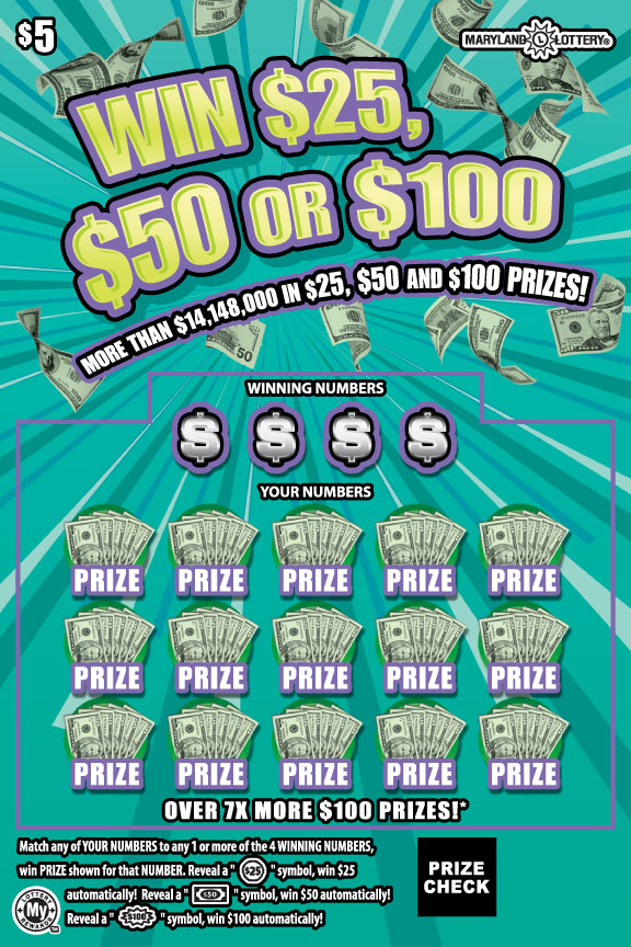 Win $25, $50 or $100 Maryland scratch-off ticket