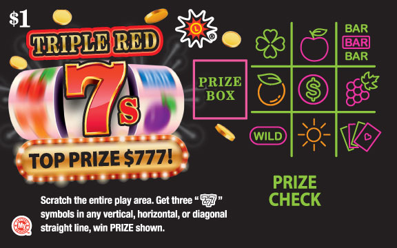 Triple Red 7s Maryland scratch-off ticket