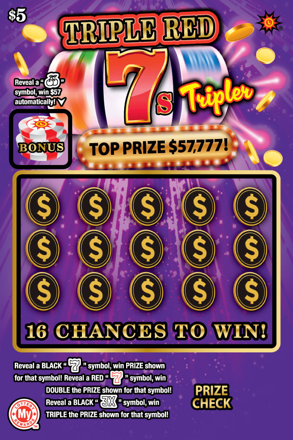 Triple Red 7s Tripler Maryland scratch-off ticket