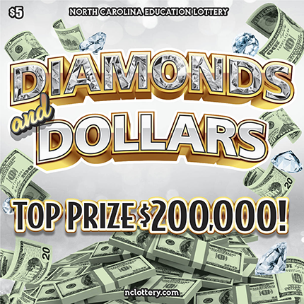 Diamonds and Dollars North Carolina scratch-off ticket
