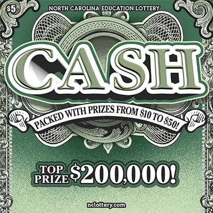CASH North Carolina scratch-off ticket