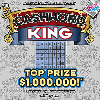 Cashword King North Carolina scratch-off ticket