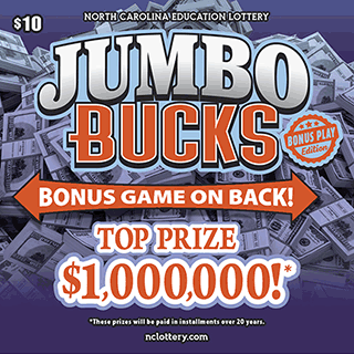 JUMBO BUCKS North Carolina scratch-off ticket