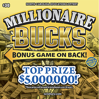 Millionaire Bucks North Carolina scratch-off ticket