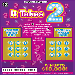 It Takes 2 New Jersey scratch-off ticket