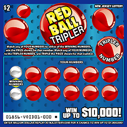 Red Ball Tripler New Jersey scratch-off ticket