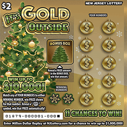 It's Gold Outside New Jersey scratch-off ticket