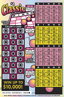 Classic Bingo New Jersey scratch-off ticket