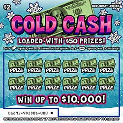 Cold Cash New Jersey scratch-off ticket