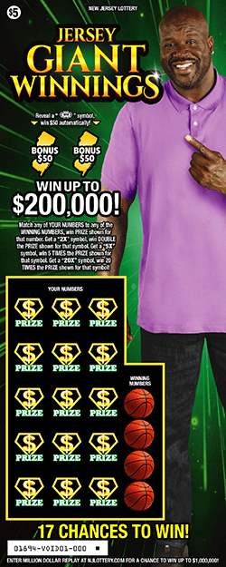 Jersey Giant Winnings New Jersey scratch-off ticket
