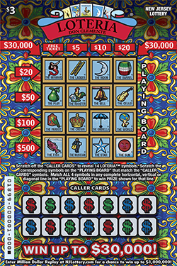LOTERIA New Jersey scratch-off ticket