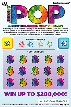 Jersey Pop New Jersey scratch-off ticket