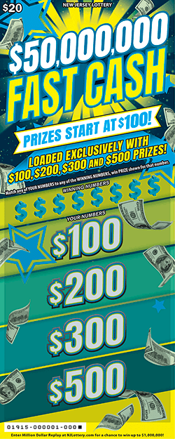 $50,000,000 Fast Cash New Jersey scratch-off ticket